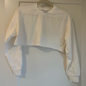 TNA white cropped long sleeve XS